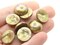 12 15mm Shiny Green Brown Flatback Round Vintage Lucite Plastic Cabochons